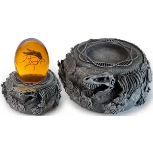 Jurassic Base Decor | Themed Paperweight |  Stand for Dinosaur Collectibles | Detailed , DNA Motif & More | Mosquito in  |  Figurines Replica