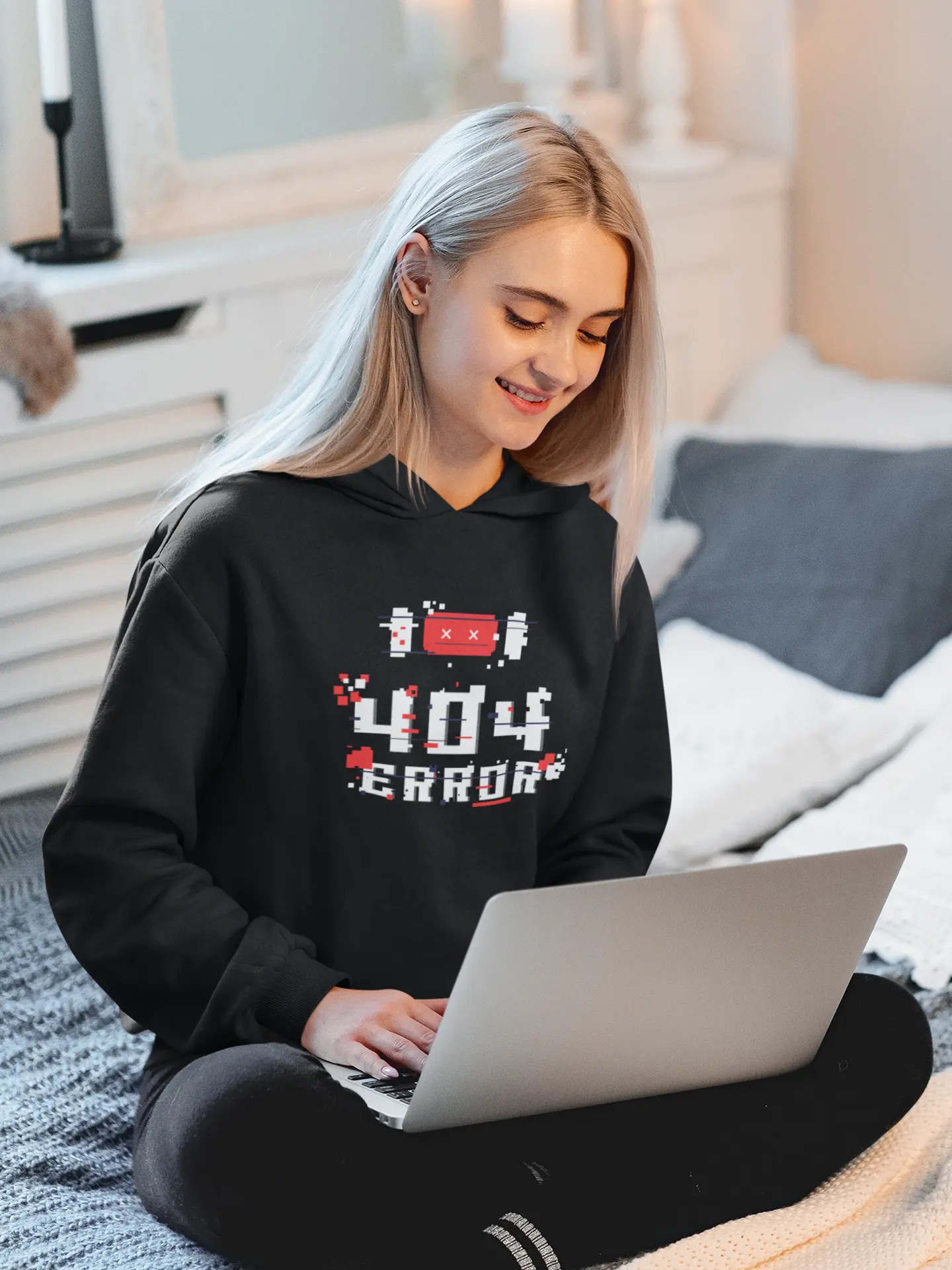 Programmer 404 Error Style Unisex Hoodie - Fun Retro Hoddie for Gamers, Game Night Apparel, Programmer Gift, Coding Humor Casual Menswear