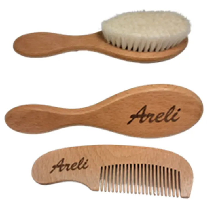 Personalized Wood brush and comb set (2 pieces)
