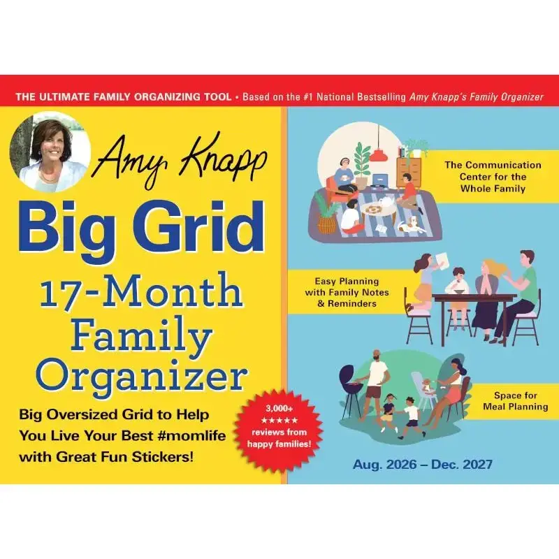 2027 Amy Knapp's Big Grid Family Organizer Wall Calendar