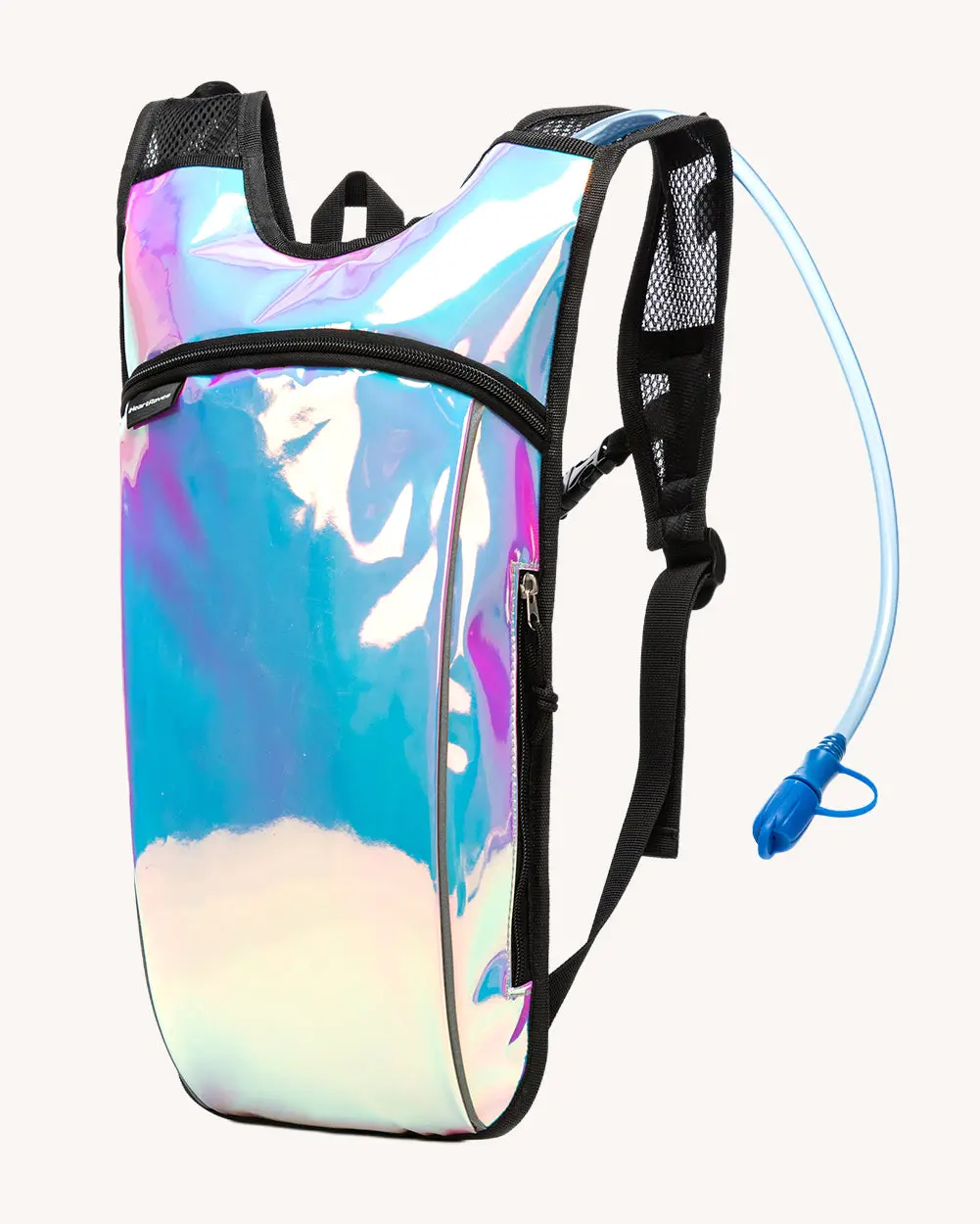 Ice & Everything Nice Anti-Theft Holographic Insulated Hydration Backpack - 5-Pocket Carry Bike Water Holder, Stay Cool Cooler Drinks All, Whistle Buckle, Back Pocket, Water Bladder, Cycling Sports Accessory, Outdoor Sports Equipment, Iridescent, 5Pocket,