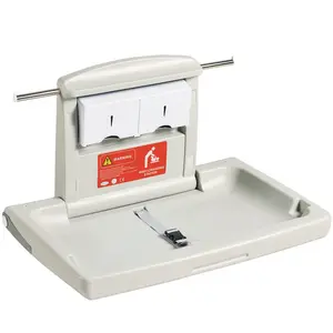 VEVOR Wall-Mounted Baby Changing Station, Horizontal Foldable Diaper Change Table with Safety Straps and Hanging Rods, Use in Commercial Bathrooms, Daycare Centers for Newborns Infant