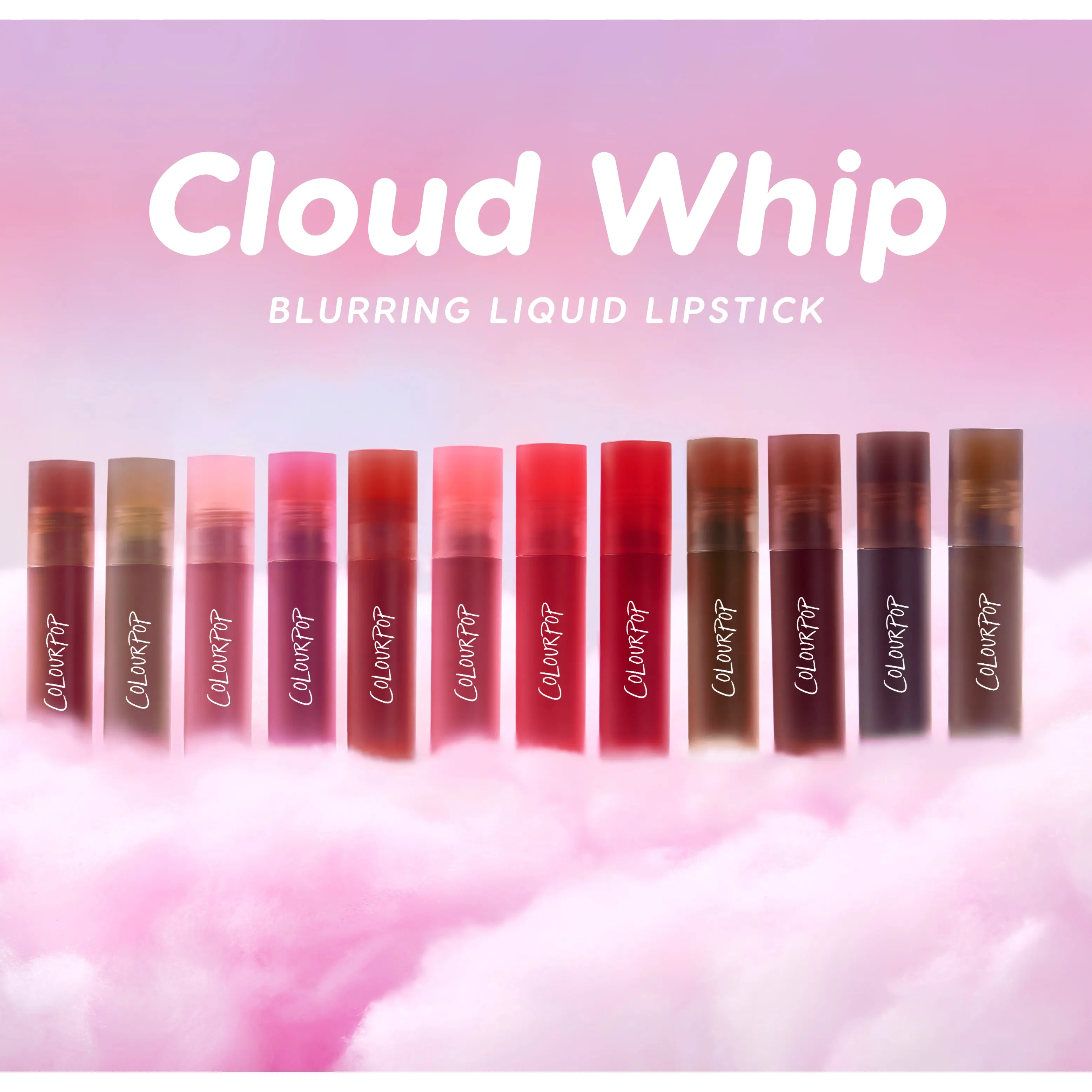 ColourPop Cloud Whip Blurring Liquid Lipstick Set - 12 Shades for Soft & Diffused Lips with Marshmallow Root Extract & Hyaluronic Acid ColourPop Cloud Whip Blurring Liquid Lipstick Set - 12 Shades for Soft & Diffused Lips with Marshmallow Root Extract & Hyaluronic Acid