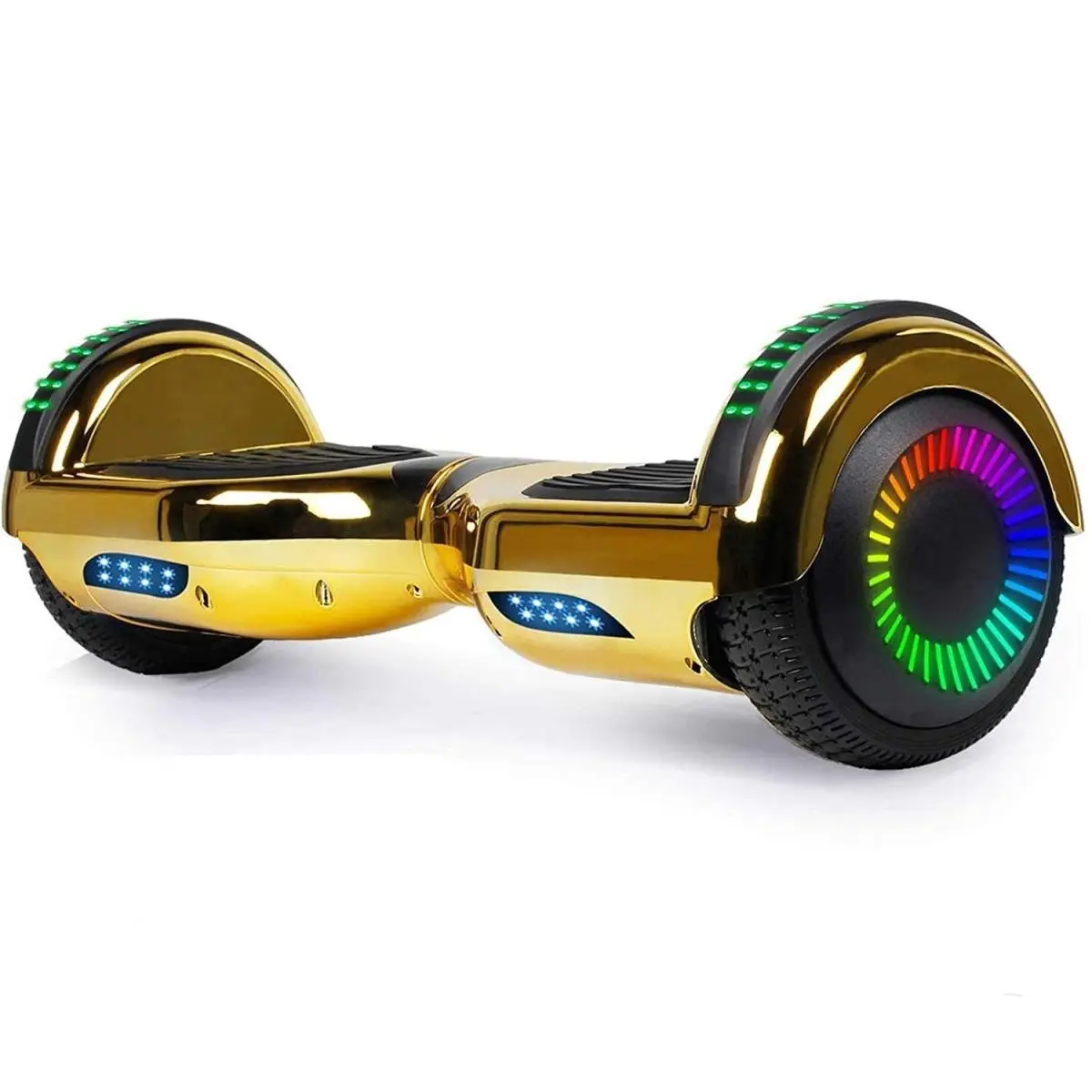 212 MAIN Self-Balancing Electric Hoverboard for Sledding & Winter Sports, Chrome Finish with Gold Accents, Built-in Accent Lighting, Dual Color Wheels, Chic Look for Enhanced Riding Fun
