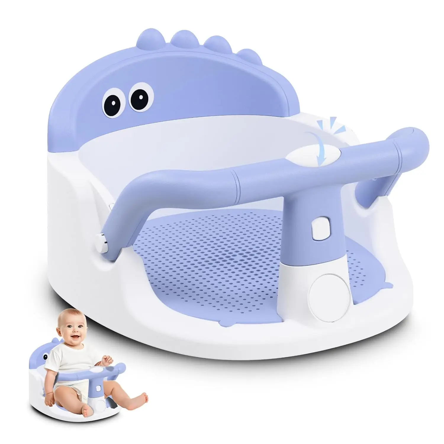 Baby Bath Seat for Babies 6 Months & Up Sitting Up Non-Slip Baby Bath Chair with Suction Cup, Safe and Comfortable Portable Infant Bath Seat for Bathroom, Bathtub Tub