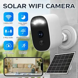 【JOOAN Solar Wireless Outdoor Magnetic Security Camera】2K Indoor/Outdoor Free Install Smart Garage 2.4G WiFi Security Camera – HD Video, Color Night Vision, AI Human Detection, IP66 Waterproof, Magnetic, Two-Way Audio, SD/Cloud Storage, Alexa Compatible