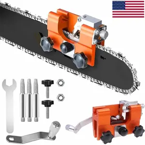 Timberline Chainsaw Sharpener with Hand Crank, Portable Chain Grinding Jig, 3 Grinding Bits & Wrench Included, 30° Fixed Angle Design for Efficient Saw Chain Restoration