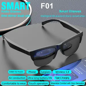 F01 intelligent wireless Bluetooth glasses, fast connection, lightweight material with bright surface, long battery life, suitable for outdoor driving, travel, home, office and other scenarios, Wireless Smart Glasses, Wireless Eyewear