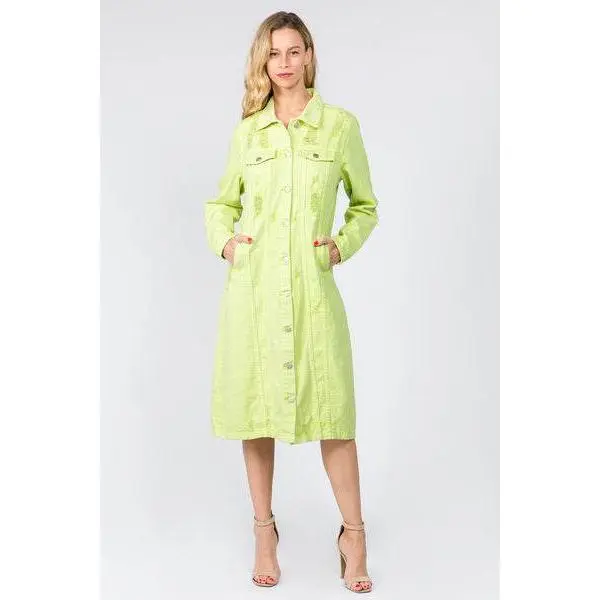 American Bazi Button Up Distressed Denim Dress