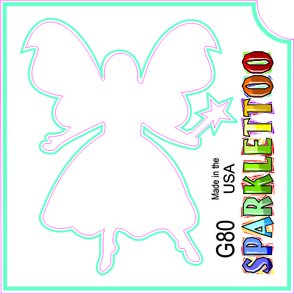 212 MAIN G80-2 2-Ply Layers Glitter Finish Tattoo Stencils, True Fairy Shape Design, Water Resistant, Easy to Apply, Kid Safe, 100 Pieces (for Men's Costumes & Special Occasion Accessories)