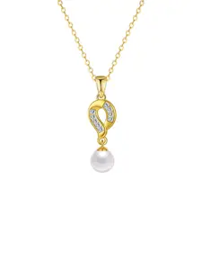 Question Mark Pearl Necklace, 18k Gold Plated Low Allergy, Ideal Jewelry Gift for Mother's Day, Anniversary, Mom and Wife