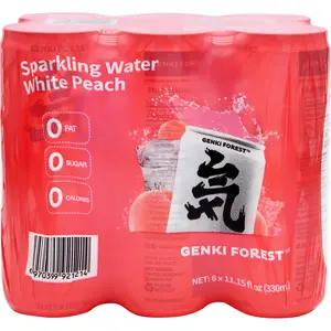 Chi Forest Genki FOREST White Peach Soda Sparkling Water 11.15fl oz*6