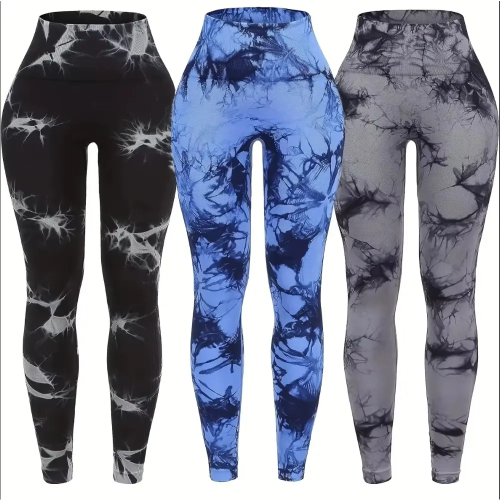 High Waisted Tie Dye Seamless Leggings for Women | Scrunch Butt Lift Yoga Pants | Tummy Control Workout Running Gym Leggings