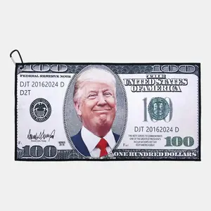 Trump Golf Towel - Microfiber Golf Towel - 10in x 20x in - Trump Gift - Trump Golf Gift - Trump Dollar Bill - Funny Golf Gift - Funny Golf Accessory  - Golf Towel For Golf Bag