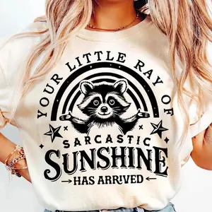 Your little ray of sarcastic sunshine Shirt, Funny Raccoon Tee, trendy design sublimation, Humor Quotes Tee