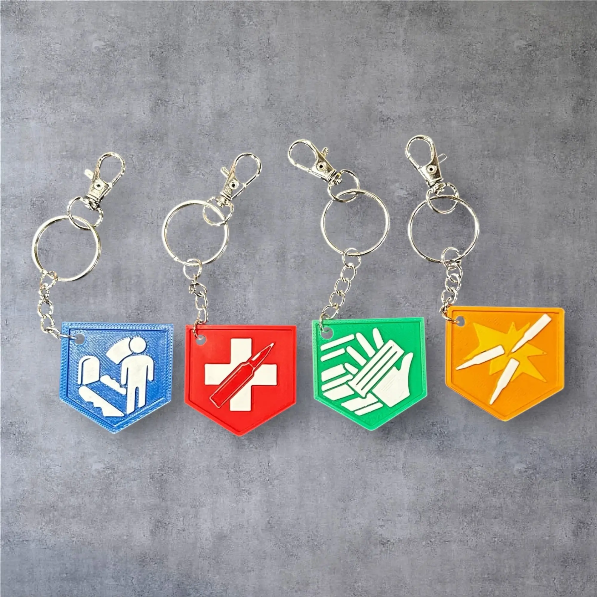 Zombies Perk Logo Keychains - Call of Duty Zombies Perk-a-Cola Keychains with Quick Revive Juggernog Speed Cola & Double Tap Perks for Gamers