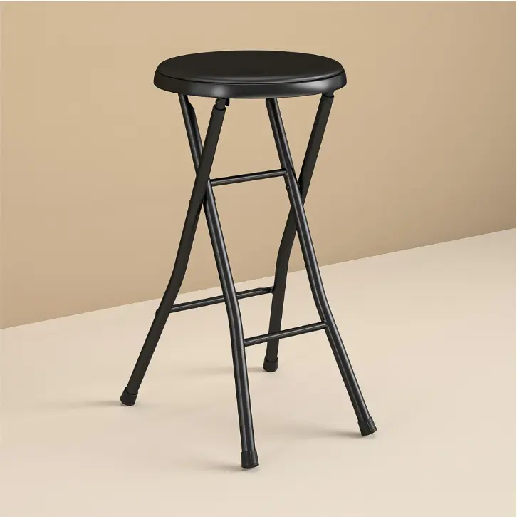 Black Folding Metal Stool Black Folding Metal Stool