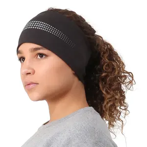 TrailHeads Womens Ponytail Headband - Reflective, Moisture Wicking Hair Headband for Running, Winter - Adrenaline Series