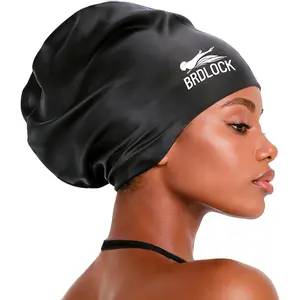Extra Large Swim Cap for Long Hair and Braids, Swimming Cap for Women Dreadlocks Thick Curly Hair Waterproof Silicone Swim Caps Keep Your Hair Dry