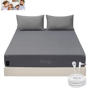 Grounding Sheets King Size Grounding Fitted Sheet Deep 90% Cotton 10% Silver Fiber Grounded Sheets Earth Connected Bed Sheet (76"*80"*14",Grey) (King)