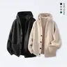SAND SOUND Unisex Hooded Knit Cardigan, Button-Front Long Sleeve Sweater with Ribbed Trim and Front Pockets, Cozy Relaxed-Fit Layer for Everyday Casual Wear, Streetwear, Campus Outfits, and Fall Winter Styling