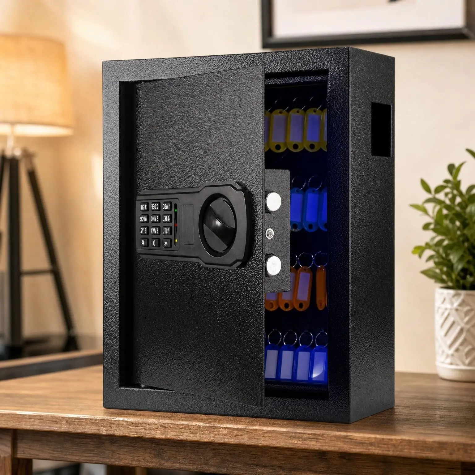 83 Keys Cabinet Wall Safe with Sensor Light and Emergency External Power Supply, Electronic Key Safe, Secure Wall Mount Safe with 83 Key Tags for Hotels, Office, Companies, Car Dealerships