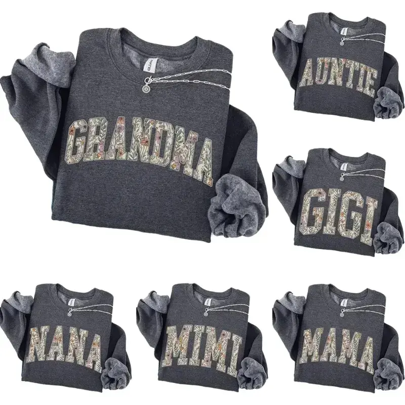 Custom Mama Heart Sweatshirt  Personalized Grandparent Gift  Floral Grandma, Nana, Lolly, Mimi, Gigi, Mamaw, Gammie Shirt, Family Sweater - Printfamily