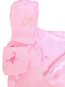 ZODIAC Hoodie Custom Embroidered Handmade Astrology Scorpio, Aquarius, Capricorn, Gemini, Sagittarius, Leo, Libra, Virgo, Taurus, Cancer, Pisces, Aries