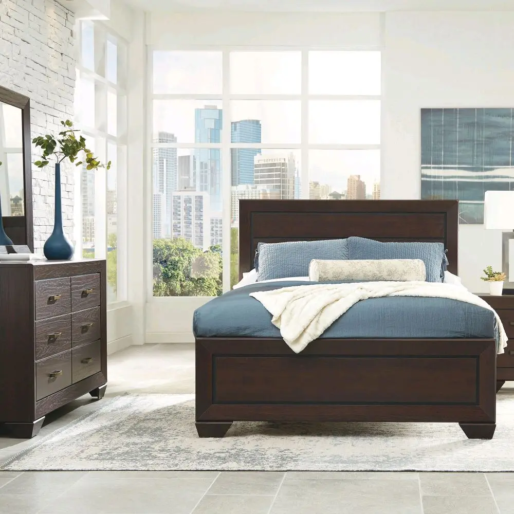 Elegant Kauffman Dsign Rustic Wood Bedroom Set - King Size Bed, Chest of Drawers, and Matching Nightstand for Modern Home Decor