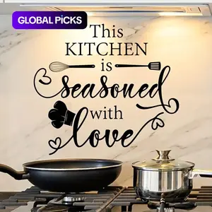 Kitchen Themed Wall Sticker, 1 Set Self Adhesive Wall Decal, Decorative Sticker for Home Kitchen Dining Room, Home Decor Supplies #GLOBAL PICKS