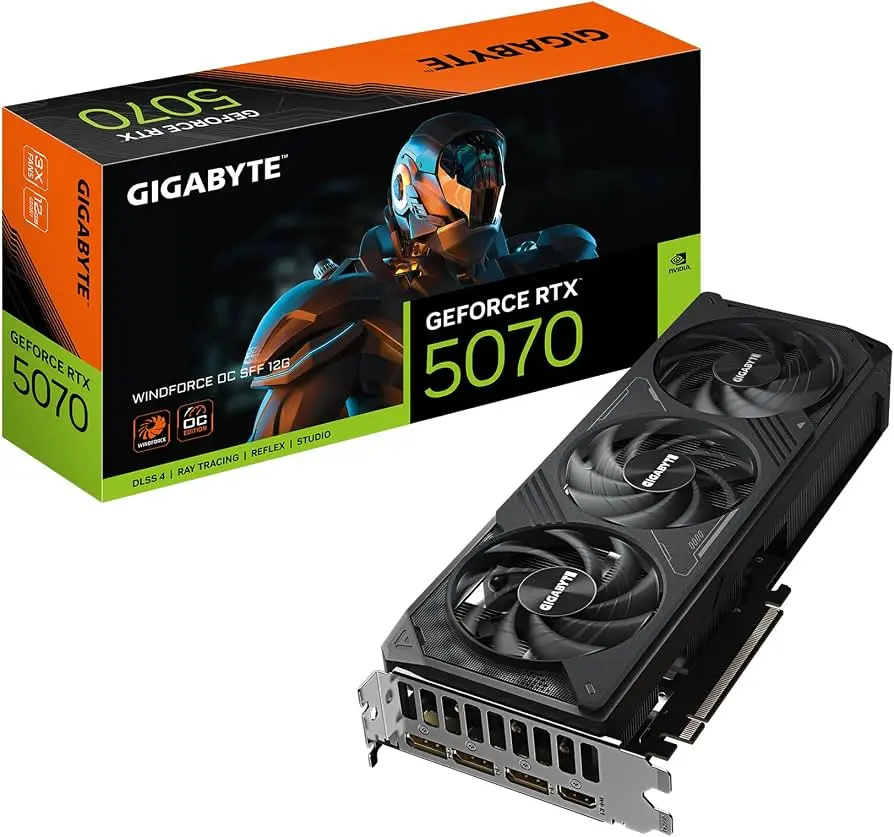 GIGABYTE GeForce RTX 5070 WINDFORCE OC SFF 12G Desktop Graphics Card, High-Performance GPU for Computer & Office Desktop Components