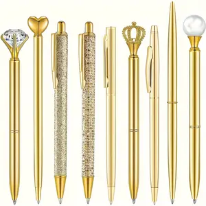 9pcs Ballpoint Pens, Signature & Metal Design, Retractable Fine Point, Ideal for Writing, Weddings, Business, Christmas Gift