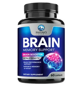 Brain Memory Supplement - 3X Strength Nootropics for Concentration, Clarity & Focus Support - Brain Health Cognitive Vitamins with Bacopa, Phosphatidylserine & DMAE, Brain Booster Pills, 60 Capsules