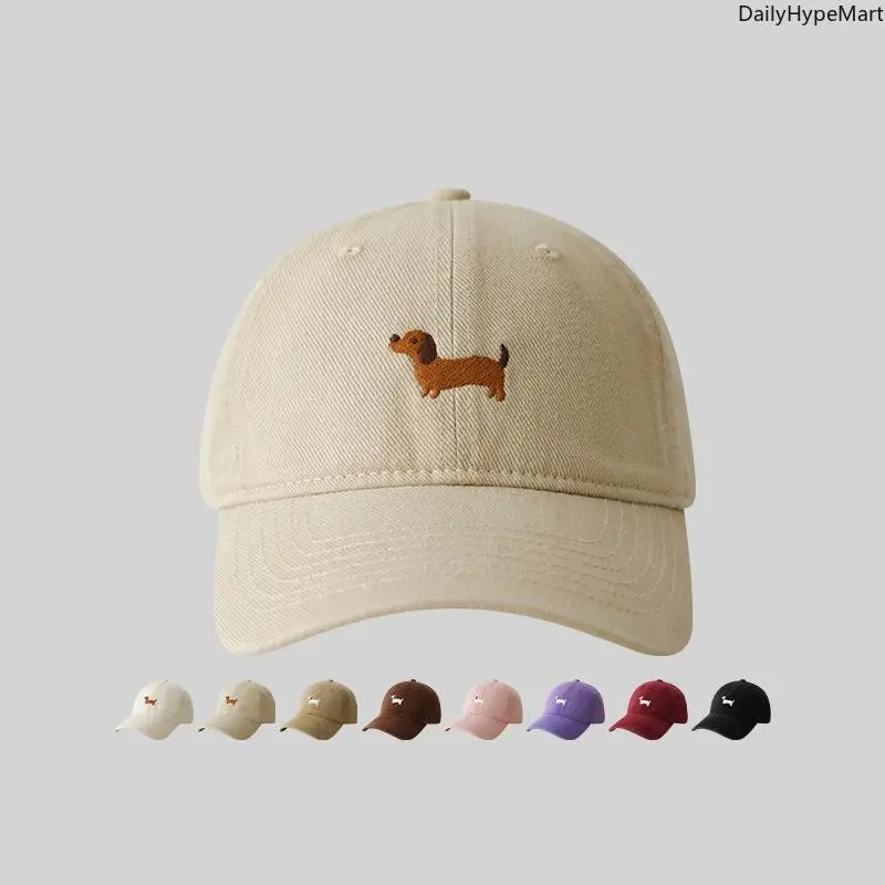 Dachshund Custom Embroidered Unisex Baseball Cap - Adjustable Outdoor Cap, Stylish Trucker Snapback Hat, Sun Protection Hat in Multiple Colors, Hat Custom Embroidered