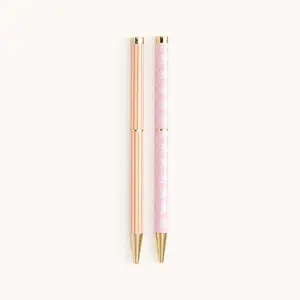 Twist Pen Set - Cabana Stripe & Blush Block
