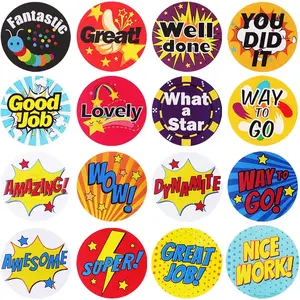 1000 count  Stickers for Teachers,Fun Motivational Stickers Labels for  Students School Classroom in 16 Designs Styles (2 Rolls)