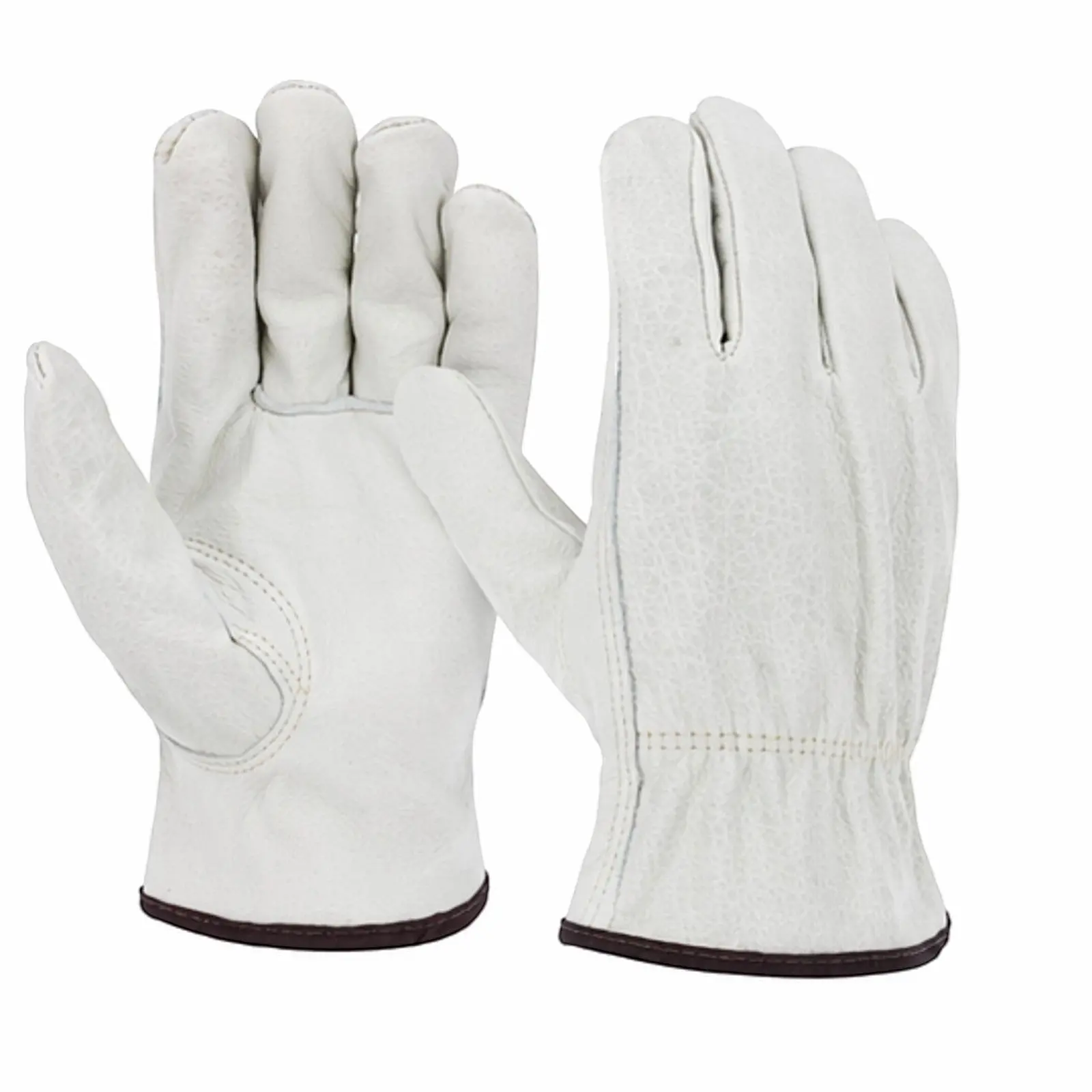 M.A.C. SAFETY SUPPLIES Heavy-Duty Cowhide Leather Construction Driver Safety Work Gloves, 1 Pair