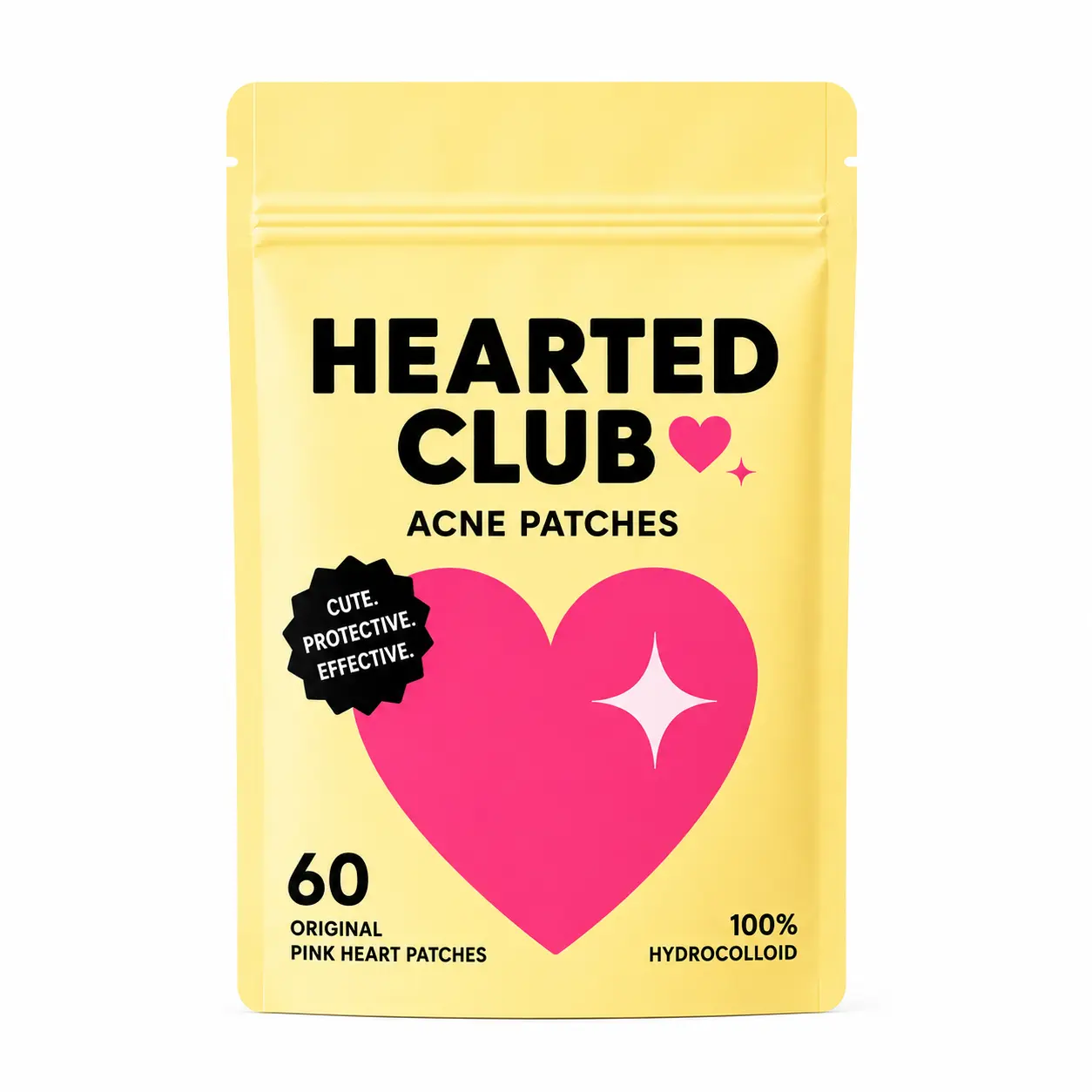 HEARTED CLUB Pink Heart Hydrocolloid Patches (60 Count)