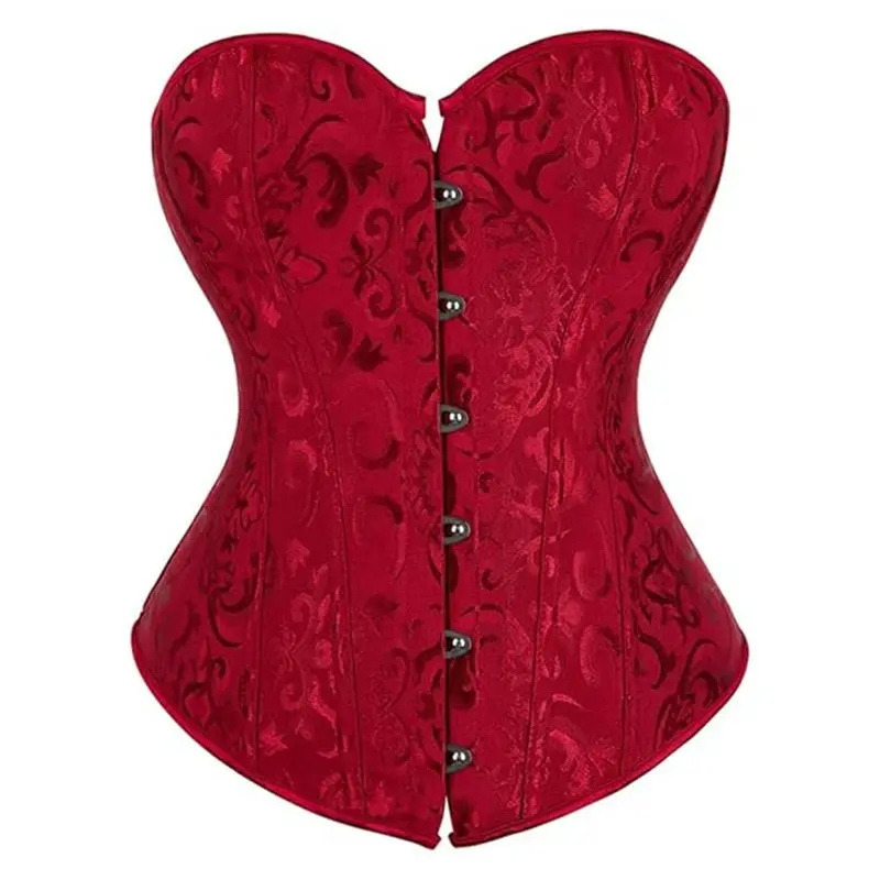 Parlsdy Women's Bustier Corset Top Plus Size Satin Waist Cincher Overbust Bustiers Halloween Gothic Party Outfit  Costumes 2340-Z1