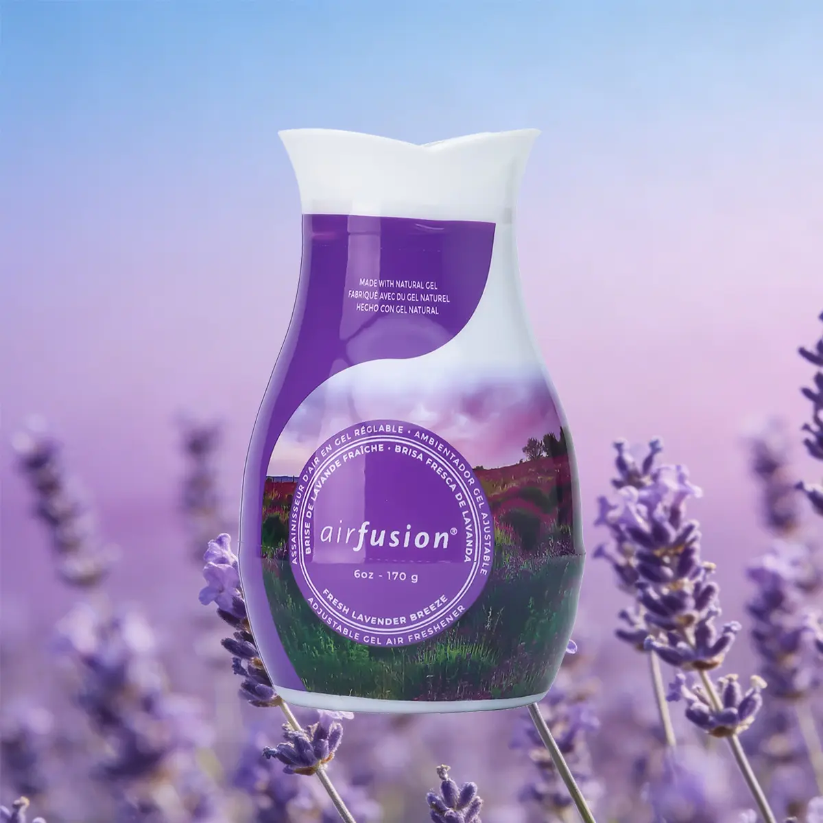 Air Fusion Adjustable Lid Scented Gel Air Freshener - 6 Oz (0-500 ml), 1 Pack, Mess-Free Home Care Supply, Fragrance for Everyday Use, Maintains Freshness & Bathroom Freshness, Multiple Scents