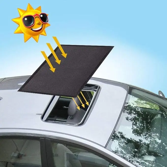 Magnetic Car Sunroof Sun Shade Mesh Cover - UV Protection Roof Screen for Camping, Travel & Vehicle Interior Comfort