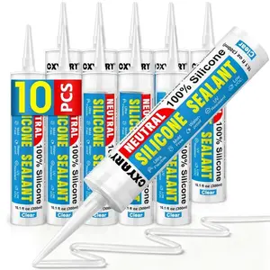 Caulk & Sealant Clear, 10 Pack -    Sealant,  Caulking for Kitchen and Bathroom, Toilet, Sink, Window & Door Use, Shrink & Crack Proof (10.1 FL.OZ/300ml)