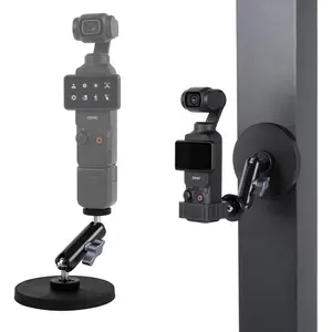 Camera Mount with Magic Arm Compatible with   Pocket 3,  X4 X3 X2 Go3, Heavy-Duty  Base Stand with 1/4"-20 Thread for Gym,  Mounting