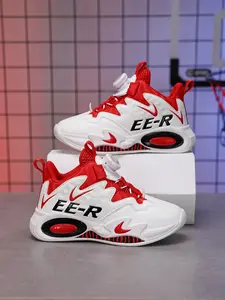 Boys' Mid-Top Athletic Basketball Shoes, PU Leather Upper, Fabric Lining, Eva Sole, Round Toe Design, Suitable for All Seasons, Sports Shoes, Sneakers, Athletic Footwear, Hoop Shoes