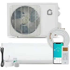 9000 BTU Mini Split AC Heating System 24 SEER2 Smart Air Conditioner wHeat Pump 208-230V Ductless AC Unit Combo withWiFi Control Cools Heats up to 450 SqFt Ultra Quiet Easy Installation
