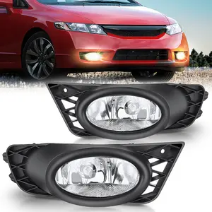 Nilight Clear Lens Fog Light Assembly, Compatible with 2009-2010-2011 Honda Civic 4-Door Sedan, Factory Look Driving Lights with High Penetration H11 12V 55W Bulbs, Car Accessories Replacement Vehicle Headlamps