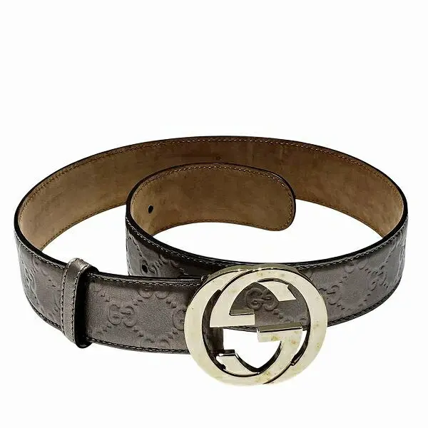 Pre-owned GUCCI Canvas Small Leather Goods GG Interlocking Leather Belt