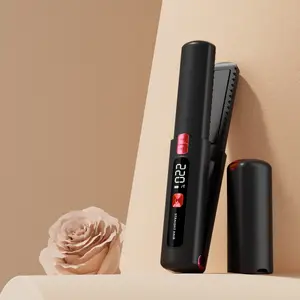 Portable Wireless Hair Straightener and Curler, USB Rechargeable 4500mah Battery, Anti-Scald Design, Ionic Hair Care, LCD Display, Hair Styling Tools, Cordless Hair Straightener, Negative Ion Straightener, Multifunctional Hair Straightener