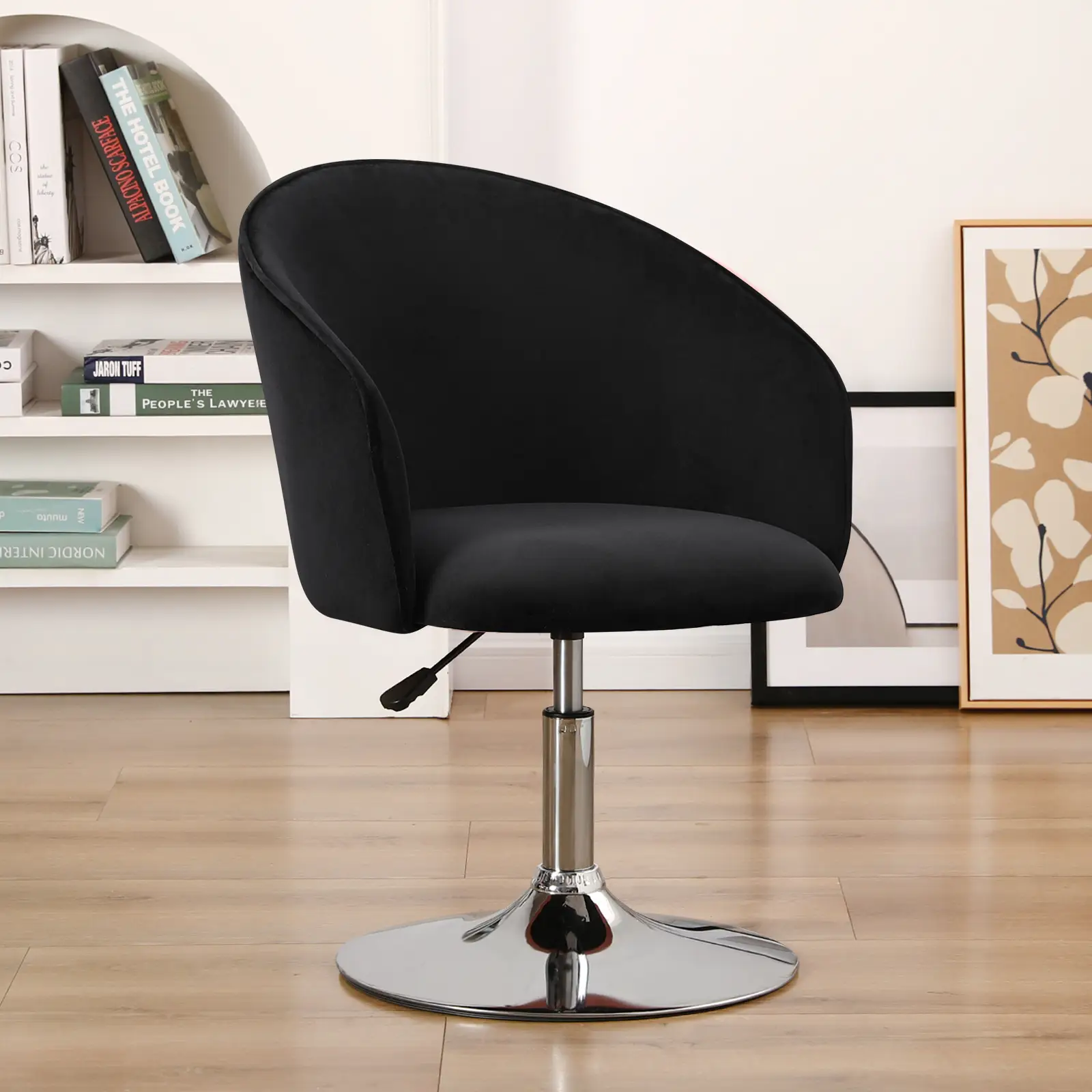 Furnimart Velvet Vanity Chair, Height Adjustable Swivel Accent Chair Makeup Vanity Chair, Round Makeup Chair papasanchair modern chair viral chair