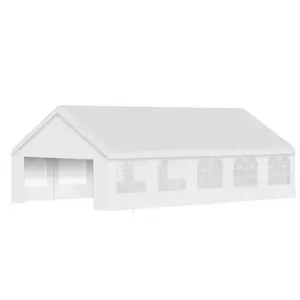 Garvee 20x33Ft Heavy Duty Party Tent, Outdoor Canopy Tent for Parties with Removable Sidewall Windows, Waterproof & UV Resistant, Large Canopy Gazebo for Backyard, Wedding, BBQ & Events, White